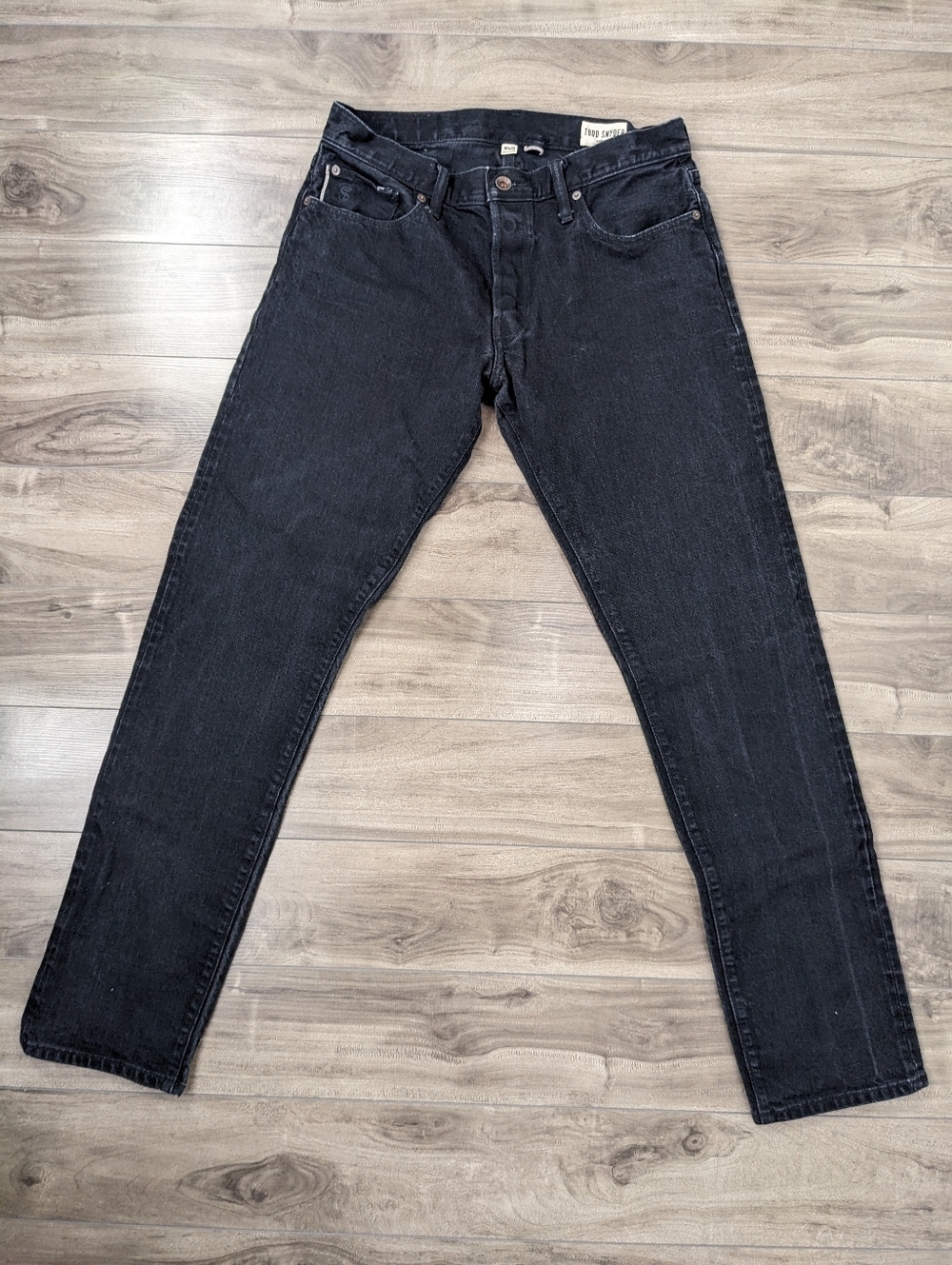 Todd Snyder Slim Skinny Black Washed Men's Jeans Selvedge Stretch 30x32